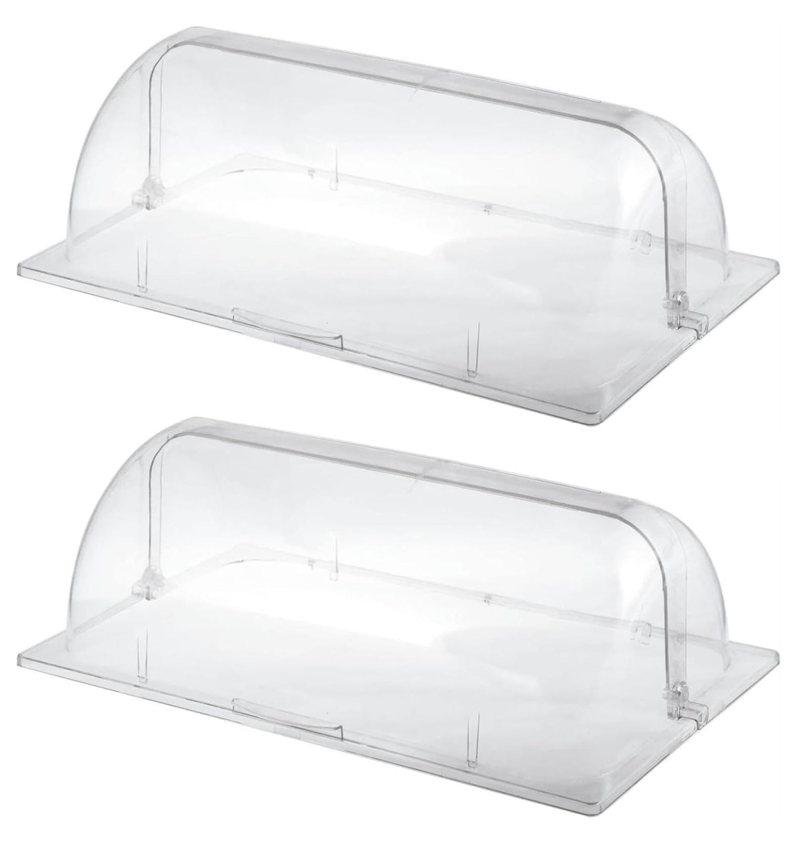 2 Packs Full Size Clear Chafing Dish Cover, Roll Top Bakery Pan Clear