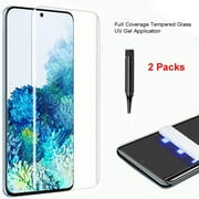 [2-Packs] Galaxy Note20 Ultra Screen Protector, Full HD Curved Edge [Liquid UV Tempered Glass][Exclusive Solution for Ultrasonic Fingerprint] Easy Install Kit for Samsung Galaxy Note20 Ultra 5G