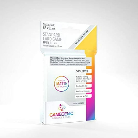 2 Packs Gamegenic Matte Board Game Sleeves 50ct Standard Card Game Size Card Sleeves Individual Pack