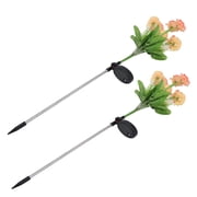 2 Packs Garden Solar Lights LED Solar Snow Lotus Flower Lamps for Garden Patio Lawn Yard Pathway