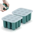 thumbnail image 1 of 2 Packs Green Mini Cylinder Silicone Ice Cube Trays, Small Reusable Ice Trays for Freezer, Easy-Release Silicone Ice Tray Maker for Coffee Drinks Whiskey Cocktail Bourbon Beverages, 1 of 8