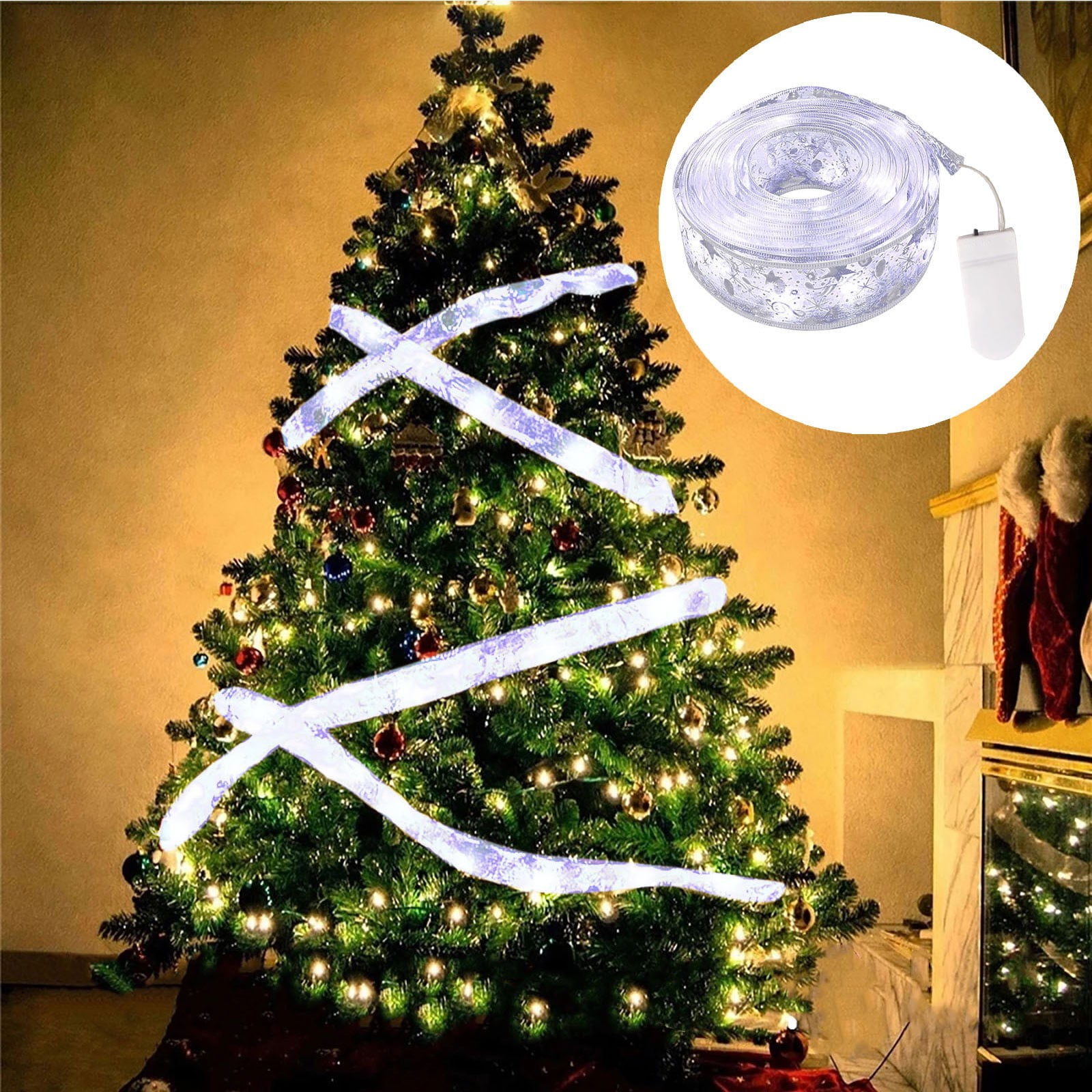 2 Packs Halloween&Christmas Day Decoration String Light ,LED Ribbon