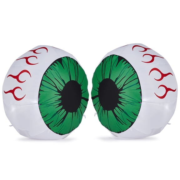 2 Packs Halloween Inflatables Large Set of Lighted Eyes Decoration 3FT Blow Ups Green Eyes for Yard Inflatable Halloween Decor Outdoor with LEDs Party Supplies Blow up Decoration for Indoor Outdoor