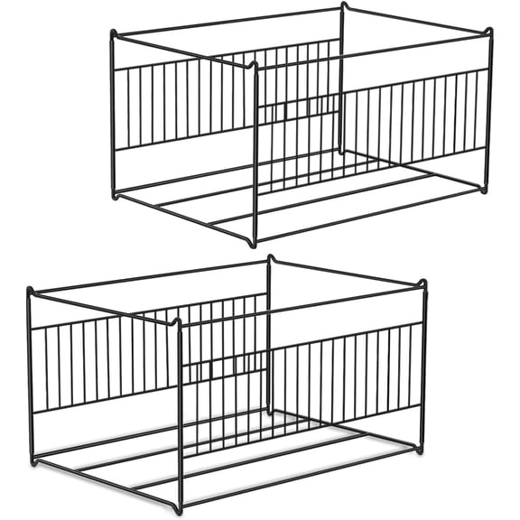 2 Packs,Hanging File Folder Frame Legal/Letter Size,File Cabinet Hanger,Inserts,Rack for Hanging Files,Fit Size Bigger 15.1L,9.6H Filing Cabinet,Desk Drawer,Hanging File Organizer/Rails,Steel,Black
