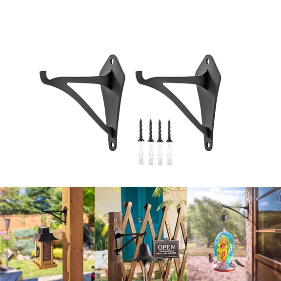 2 Packs Hanging Plant Bracket, Wall Mount Iron Planter Hanger Hooks for Bird Feeder Lanterns Wind Chimes Flower Baskets,Rustic Home Decor Indoor & Outdoor