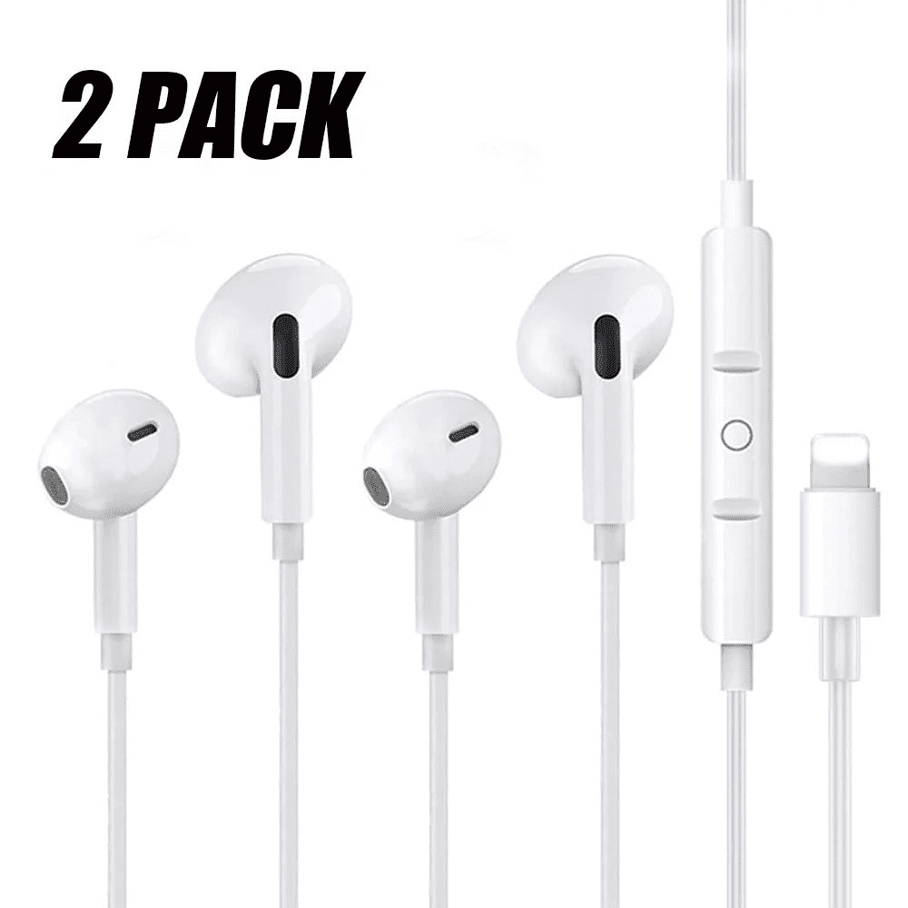  Paquete de 2 auriculares Lightning certificados MFi de Apple  con micrófono y control de volumen, compatibles con iPhone 14 a 7 :  Electrónica
