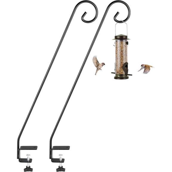 2 Packs Heavy Duty Deck Rail Pole Deck Hook, Extensible and Adjustable Deck Hook for Hanging Bird Feeder, Plants, Suet Baskets,Wind Chimes,Lanterns