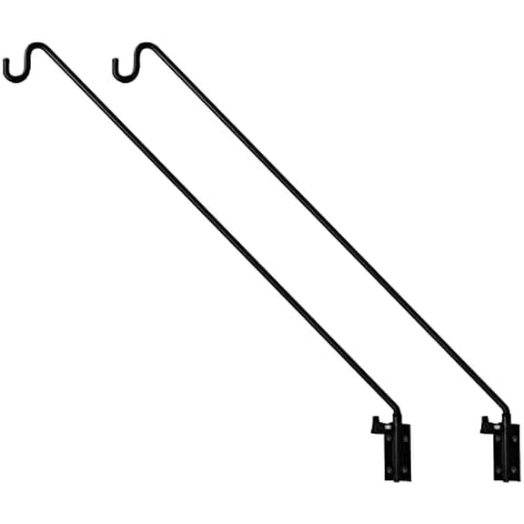2 Packs Heavy Duty Extended Reach Wall Mounted Deck Hook Wall Pole, Wall Bracket Direction and Length Adjustable Plant Bracket for Bird Feeders, Planters, Suet Baskets, Lanterns, Wind Chimes