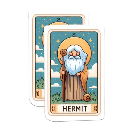 (2 Packs) Hermit Tarot Card Magnets - Spiritual Metaphysical Mystic Tarot Magnets - 5 Inches On Longest Side - Premium Magnet - for Fridges, Toolboxes, Cars - Made in USA - MAG2255