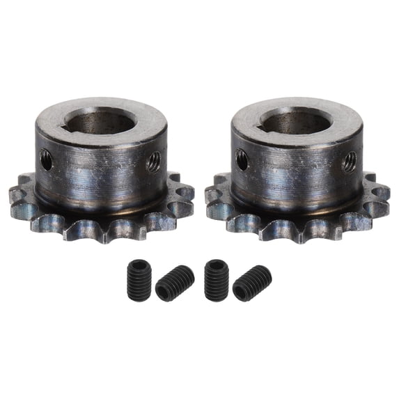 2 Packs ISO/DIN 06B-1 Roller Chain Sprocket B Type 17mm Bore, 3/8" Pitch, Hardened 15 Tooth