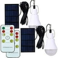 thumbnail image 1 of 2 Packs Indoor/Outdoor Solar Light Bulbs with Timer, LED Solar Lights for Chicken Coop, Home, Emergency Power Outage, Remote Control Included, 1 of 13
