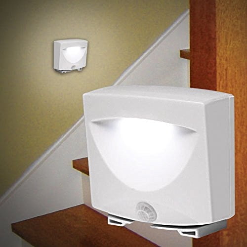 2 Packs Indoor and Outdoor LED Motion Step Light and Light Sensor Activated Wireless Battery Powered Night Light Weatherproof Easy to Install