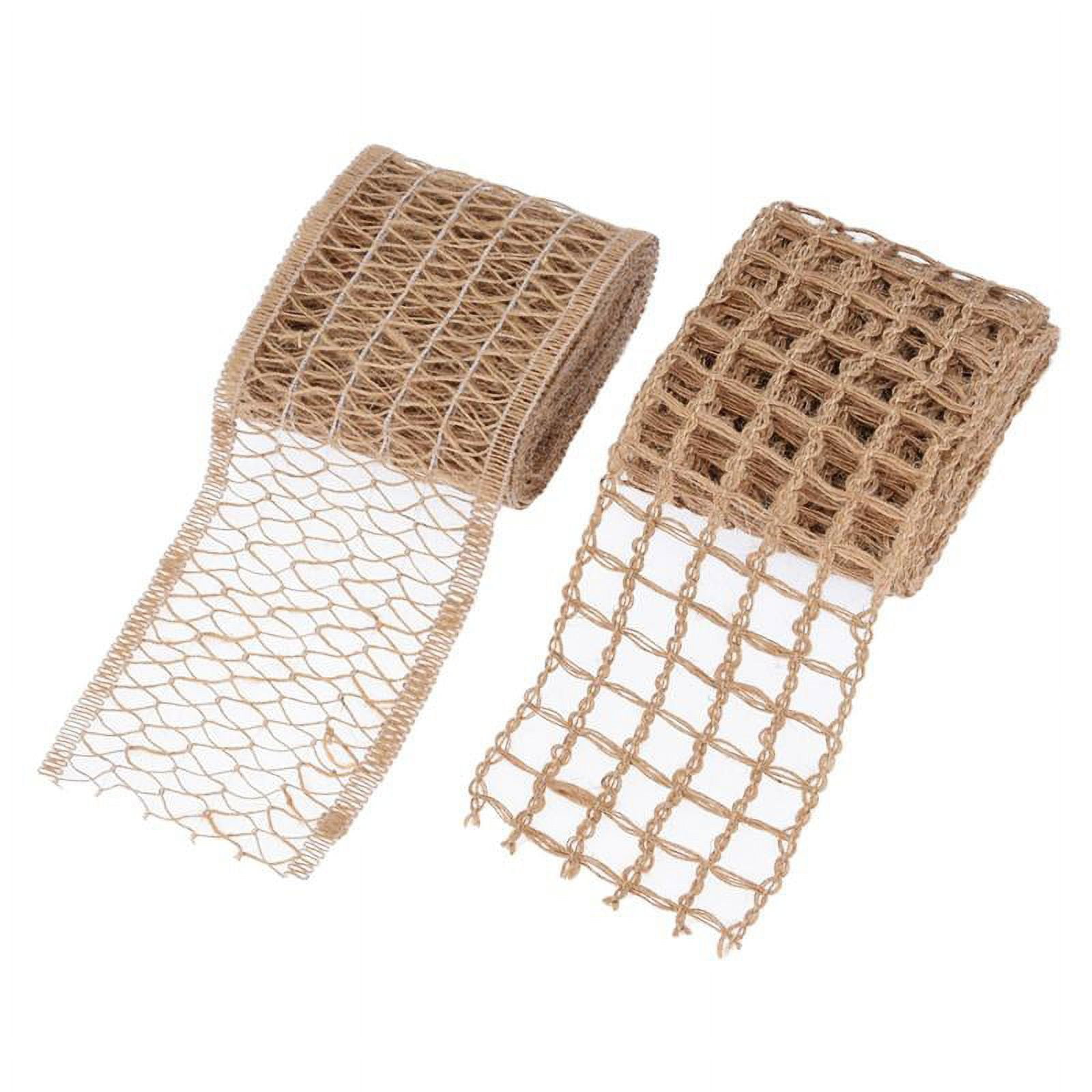 2 Packs Jute Ribbon Natural Burlap Ribbon Roll Lace Craft Ribbons and