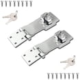thumbnail image 1 of 2 Packs Keyed Hasp Locks Twist Knob Keyed Locking Hasp for Small Doors, Cabinets and More,Stainless Steel Steel, Chrome Plated Hasp Lock Catch Latch Safety Lock (3Inch with Lock), 1 of 6