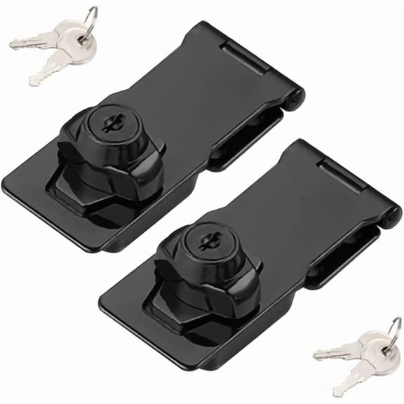 2 Packs Keyed Hasp Locks Twist Knob Keyed Locking Hasp for Small Doors, Cabinets and More,Stainless Steel Steel, Hasp Lock Catch Latch Safety Lock Door Lock with Keys (4inch, Bronze)