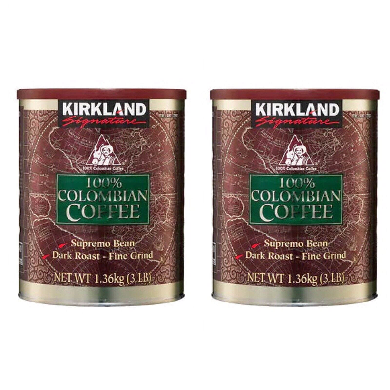 2 Packs Kirkland Signature 100% Colombian Coffee 3 LB Total 6 LB