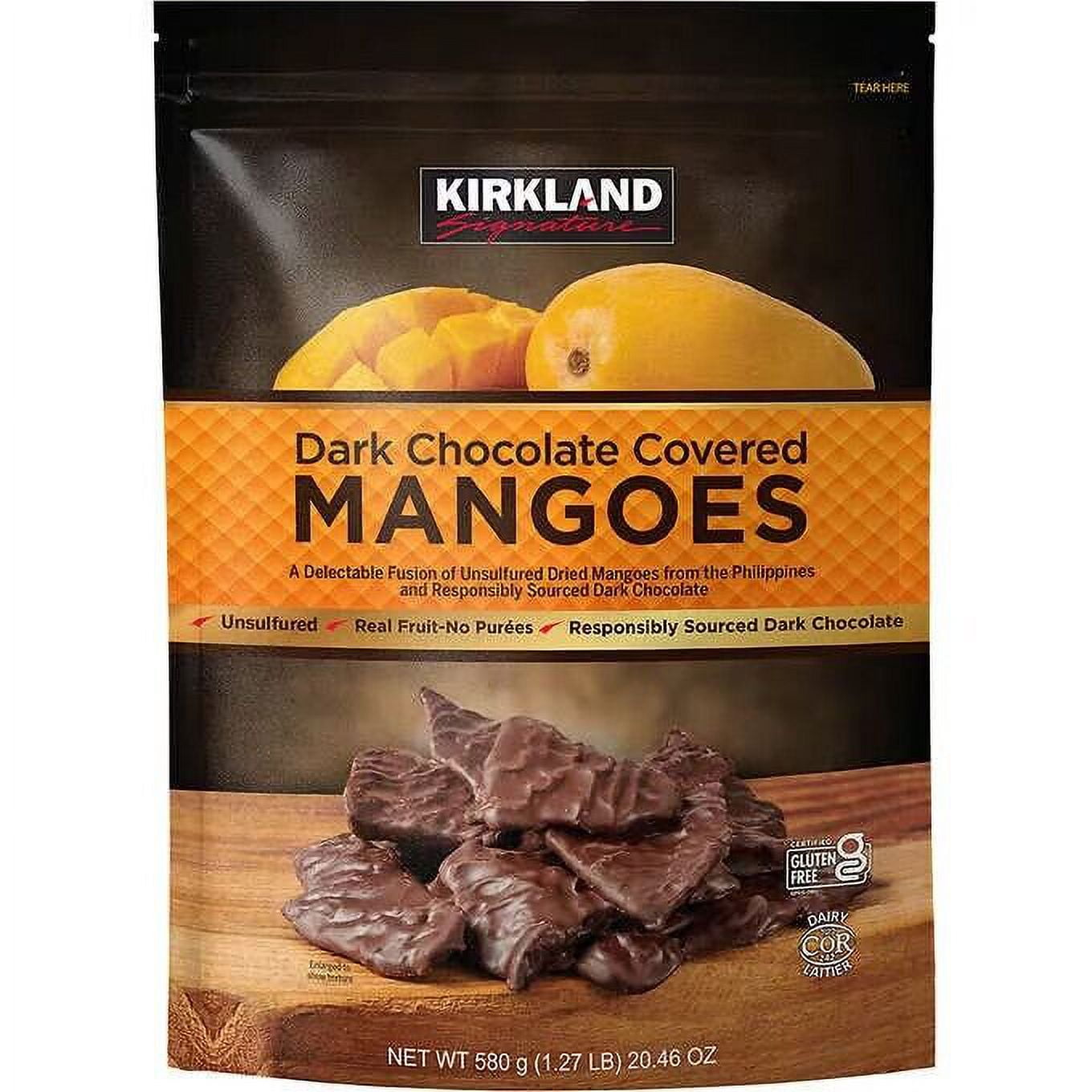 2 Packs Kirkland Signature Dark Chocolate Covered Mangoes 20.46 oz