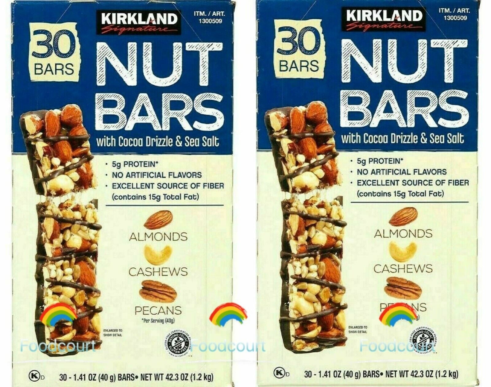 2 Packs Kirkland Signature Nut Bars 30 ct 42.3 oz Each Pack