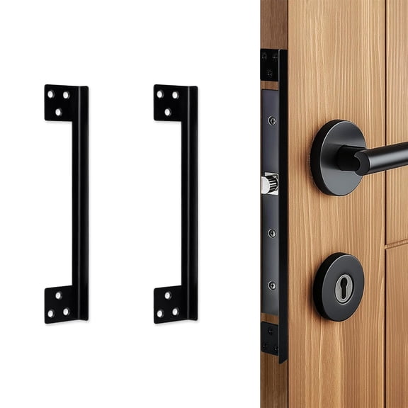 2 Packs L-shaped Stainless Steel Door Latch Guard Plate, Cover to Block Access to Door Lock, Door Plate for Exterior Door Outside Latch Suitable for Homes and Company (7")