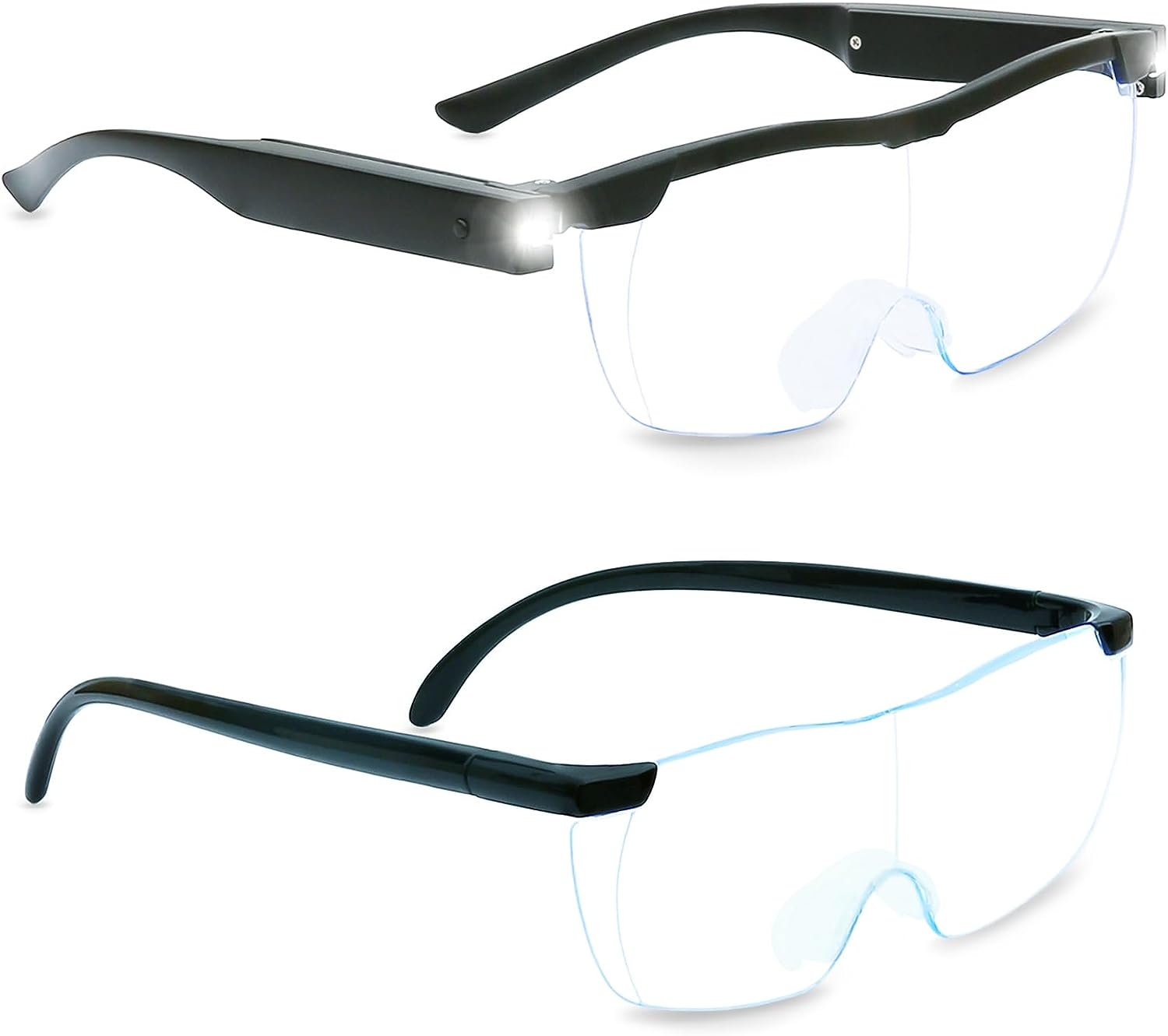 2 Packs LED Magnifying Glasses with Light, LED Rechargeable Head