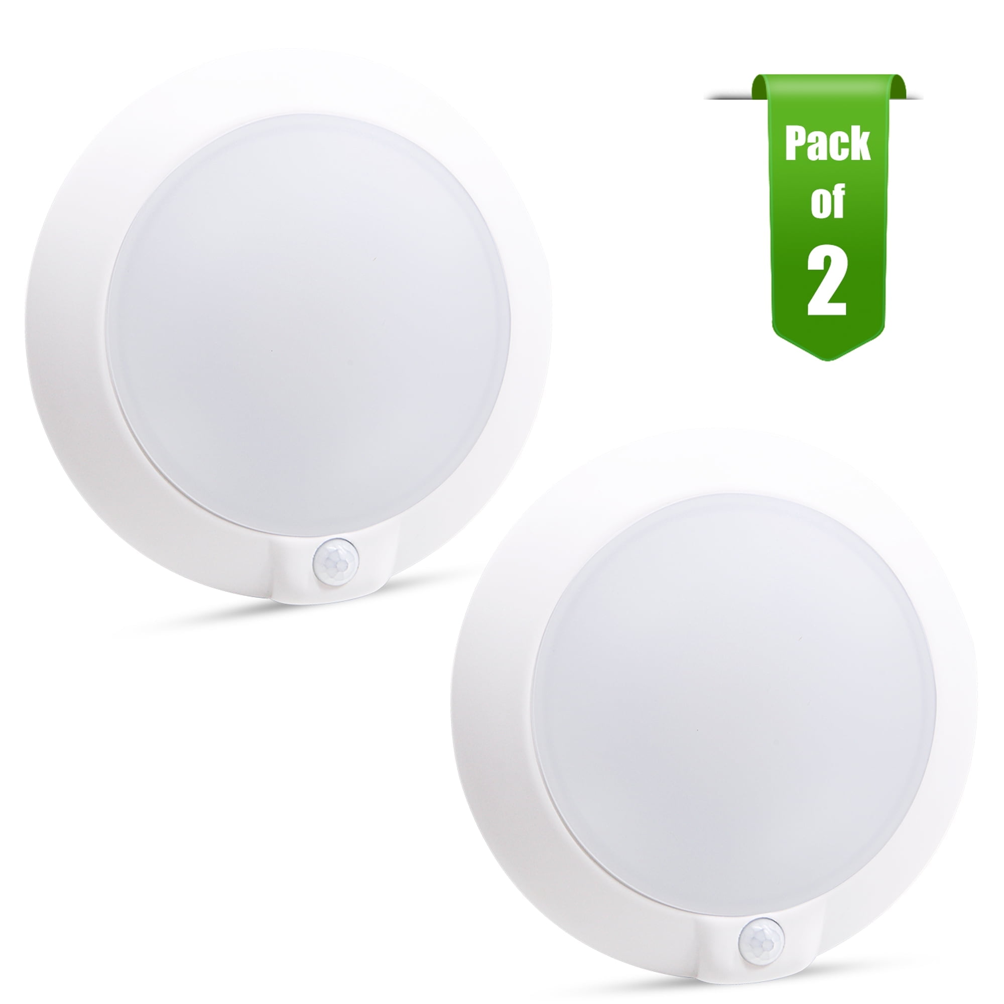 MingBright LED Motion Sensor Flush Mount Ceiling Lighting Fixture, 6'' 120V  5000K Round Lighting Fixture for Stairs Closet Room Porches Basement,2pack