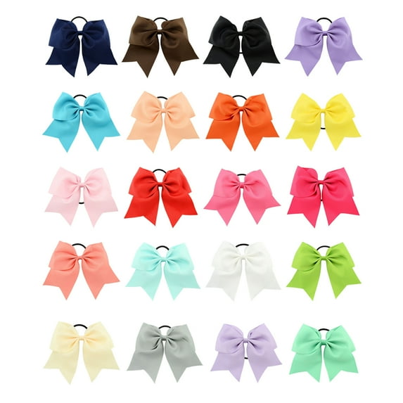 2 Packs Large Hair Band Bow Knot Stretchy Rubber Decorative Snag Free Ponytail Holder Hairs Rope Elastics Bobbles Seamless Scrunchies