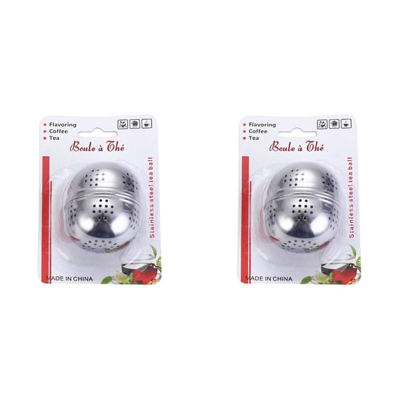 2 Packs Large Size 410 Stainless Steel Tea Infuser Ball Seasoning Ball by Dusknt Stainless Mesh Tea Infuser with Extended Chain Reusable Tea Strainer Filter for Loose Tea Seasoning Cooking