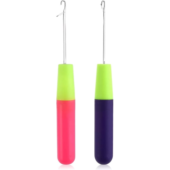 2 Packs for Latch Hook Crochet Needle Latch Hook Tool, Latch Hook Tool for Crochet Braids Hair Extension Micro Braids Multi-Purpose Knitting Needles(5.0mm+3.8 mm)