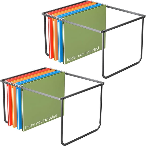 2 Packs Legal/Letter Size Hanging File Folder Frame, Desk Organizer Desktop Files Frame, Hanging Folder Holder/Rack