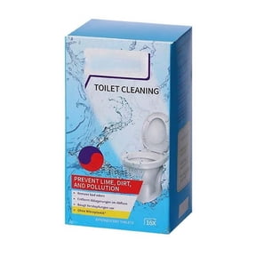 2 Packs Lemon Scent Toilet Bowl Cleaner Tablets Powerful Effervescent Dissolving Tablets for Stubborn Stains Rust Limescale Remover Long Lasting Freshness Bathroom Cleaning Supplies 16 Count