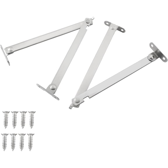 2 Packs Lid Support Hinge Soft Close, Rotatable Folding Lid Stay Hinge Heavy Duty,Stainless Steel Lid Support Bracket for Drop Front Desk Cupboard Cabinet
