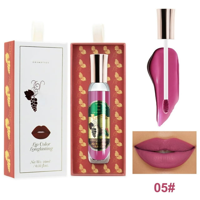 2 Packs Lip Glosses,Lip Gloss Wine Lipstick 6 Colors Long Lasting