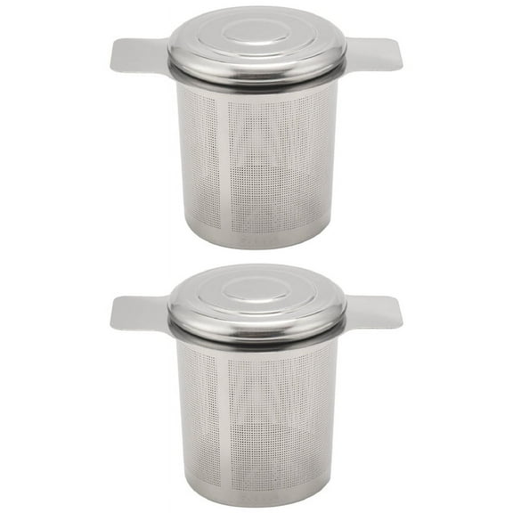 2 Packs Loose Leaf Tea Filters,Stainless Steel Tea Basket Filters Tea Strainer Steeper for Hanging on Teapots,2 x tea filter,Silver