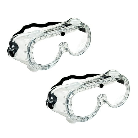 2 Packs - Lucent Path Clear Lab Chemical Splash Safety Goggles