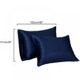 thumbnail image 1 of 2 Packs Luxury Bed Pillowcase,Soft And Smooth Satin Silk Pillowcase with Hidden Zipper, Navy Blue,40"*20", 1 of 5