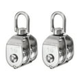 thumbnail image 1 of 2 Packs M15 Double Pulley Block Stainless Steel Swivel Rigging Lifting Wheel Fixed Pulley, Hanging Wire Towing Wheel, 1 of 5