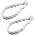thumbnail image 1 of 2 Packs Magnetic Curtain Tiebacks Farmhouse Soft Jute Curtain Ropes Decorative Window Holdbacks, White, 1 of 5