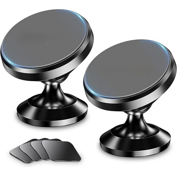 2 Packs,Magnetic Phone Holder for car(Strong Magnet)phone holders for your car phone holder Mount for Car(4 Metal Plate)Universal Dash cell phone car mount for iphone Samsung car accessories,Black