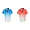 (2Packs)Men's Loose Blouse Breathable Man Jumpsuit Short Sleeve Turn