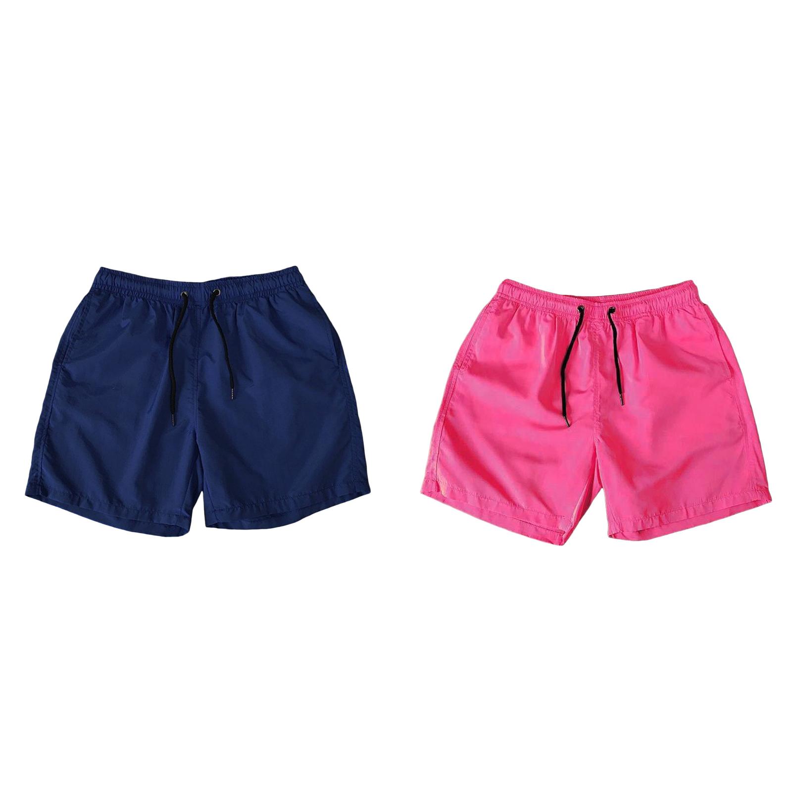 (2Packs)Mens Casual Shorts Candy Fitness Shorts Men Colored Quarter