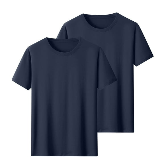 2 Packs Mens Summer T-Shirts Crew Neck Tee Short Sleeve Tops Lounge Breathable Tunic Blouses Plain Classic Tee Shirts Light Breathable Tunic Tops Workout Going Out Gym Golf Shirts 2025 Summer