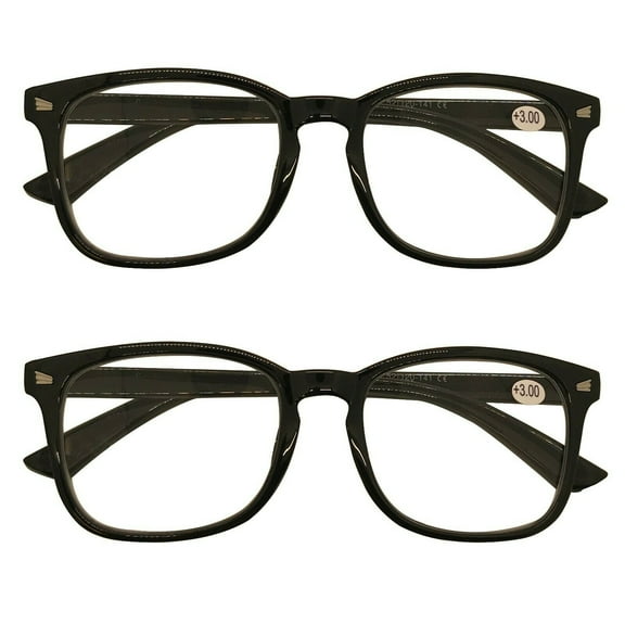 2 Packs Mens Womens Oval Round Frame Reading Glasses Blue Light Blocking Readers +2.75