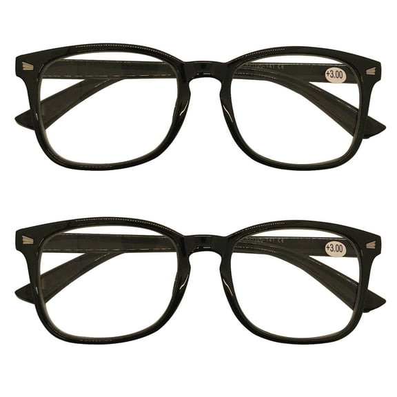 2 Packs Mens Womens Oval Round Frame Reading Glasses Blue Light Blocking Readers +3.50