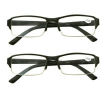 2 Packs Mens Womens Rectangle Half Frame Blue Light Blocking Reading Glasses Spring Hinge Readers 1.00