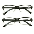 thumbnail image 1 of 2 Packs Mens Womens Rectangle Half Frame Blue Light Blocking Reading Glasses Spring Hinge Readers +2.00, 1 of 6