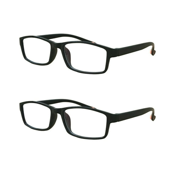 2 Packs Mens Womens Rectangle Reading Glasses Blue Light Blocking Readers +4.00
