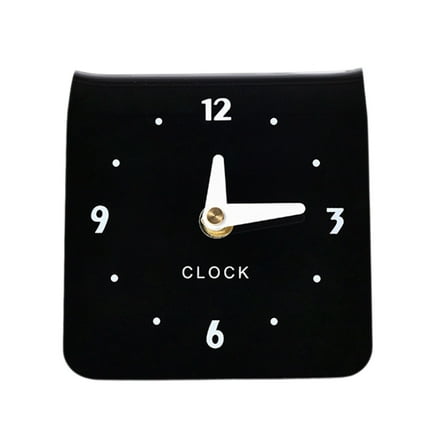 2 Packs Modern Small Decorative Clock for Home Office Desk Battery Operated Silent Tabletop Clock Plastic Black Minimalist Wall Clock for Living Room Bedroom Kitchen Decor