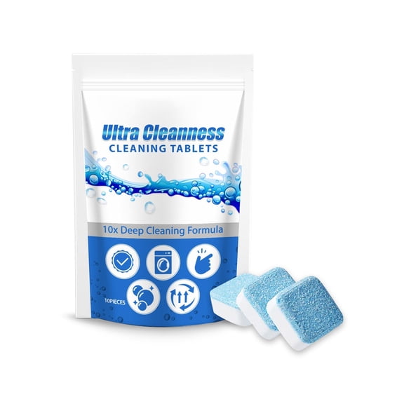 2 Packs Multi Purpose Cleaning Tablets Powerful Descaling Baking Soda Detergent for Kitchen Bathroom Carpet Stain Removal Safe pH Neutral Long Lasting Freshness 60 Count