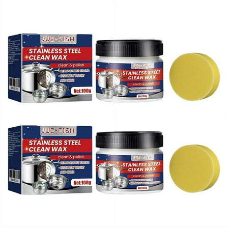 2 Packs  Multi-purpose Stainless Steel Scratch Remover Paste for Kitchen, Polish for Cookware, Convenient Appliance Cleaner