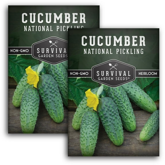 2 Packs National Pickling Cucumber - Non-GMO Heirloom Vegetable Seeds - Full Sun Annual